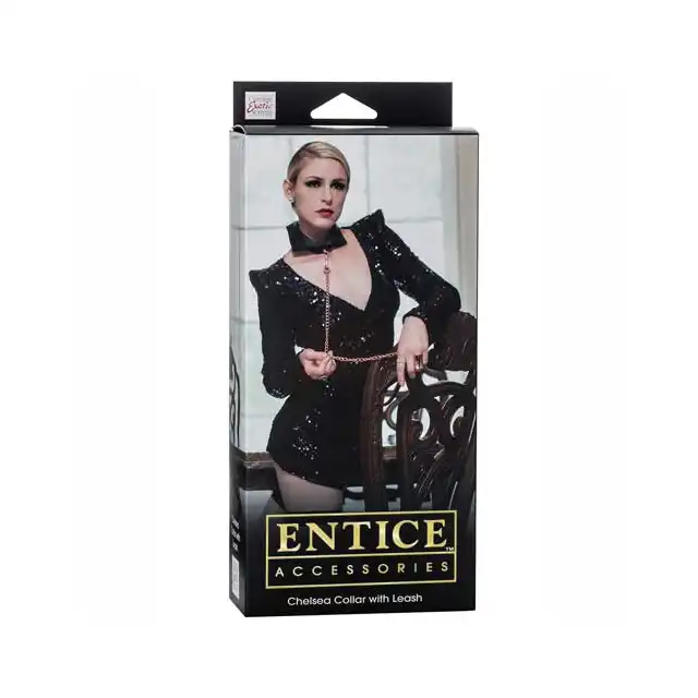 Entice - Chelsea Collar with Leash - Obroża z kołnierzykiem i smyczą.