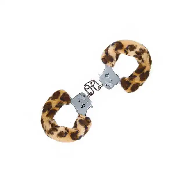 Toy Joy - Furry Fun Cuffs - kajdanki. Bestseller! Leopard.