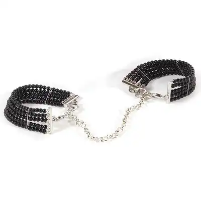 Bijoux Indiscrets - Plaisir Nacre Black. Perłowe kajdanki.