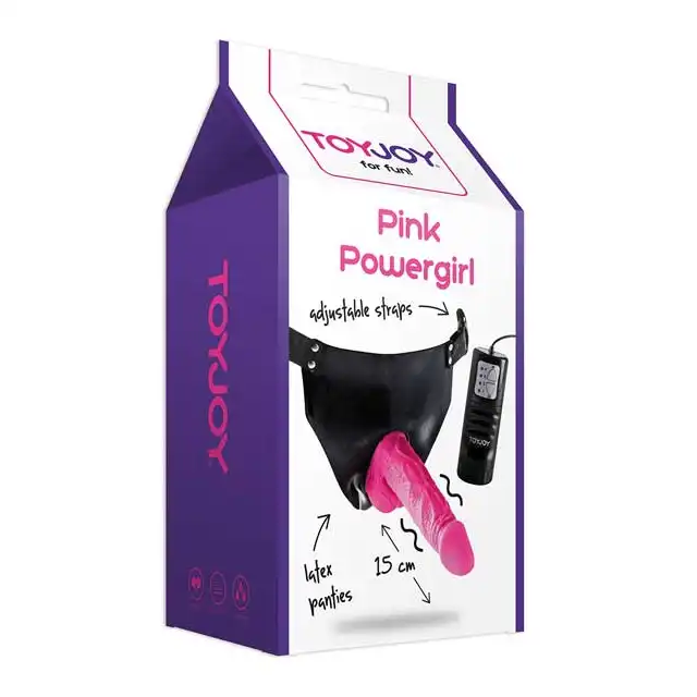 ToyJoy - Pink Powergirl - Strap-on  z lateksowymi majtkami, dla Pań. Mega Sale!