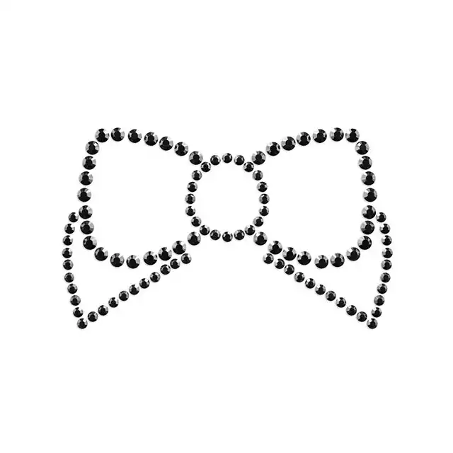Bijoux Indiscrets - Mimi Bow Black. Zmysłowe naklejki na sutki. Mega sale!