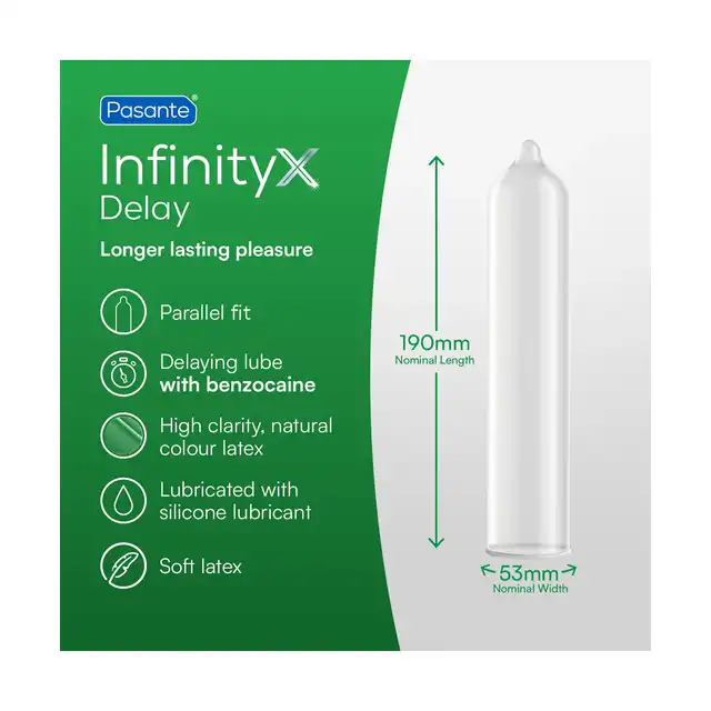 Pasante - Infinity - Prezerwatywy z żelem opóźniającym wytrysk