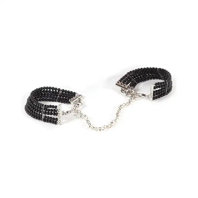 Bijoux Indiscrets - Plaisir Nacre Black. Perłowe kajdanki.
