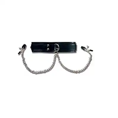 Sportsheets - Collar with nipple Clamps - Obroża z zaciskami.