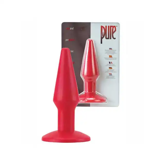 Pure - Czerwona wtyczka analna - Rozmiar M. 100% Silikon. Bestseller! Mega sale!