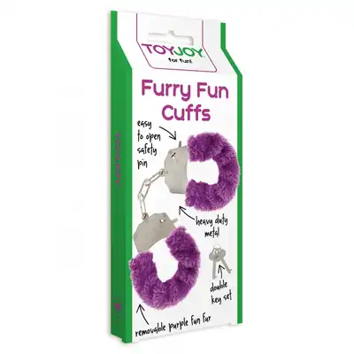 Toy Joy - Furry Fun Cuffs - kajdanki. Bestseller! Fioletowe