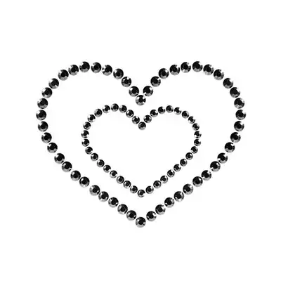 Bijoux Indiscrets - Mimi Heart Black. Zmysłowe naklejki na sutki