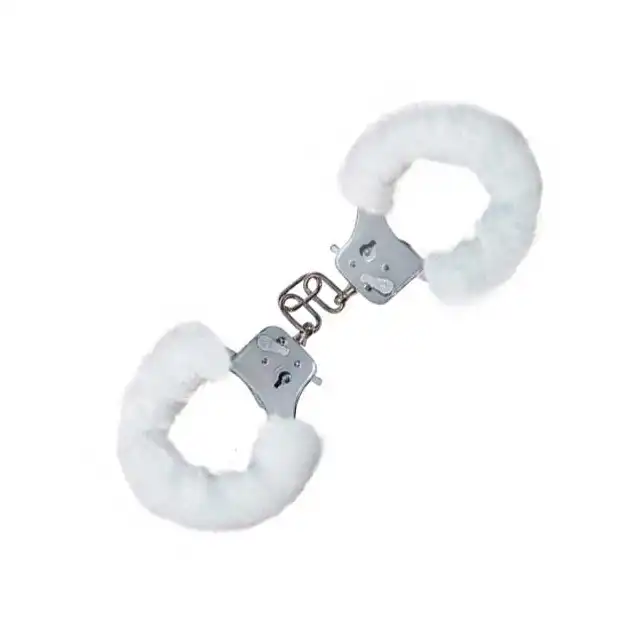 Toy Joy - Furry Fun Cuffs - kajdanki. Bestseller! Białe.
