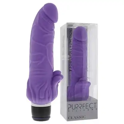 Silicone Classic Purrfect Purple- Silikonowy wibrator -7 programów, 22 cm długości