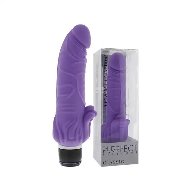 Silicone Classic Purrfect Purple- Silikonowy wibrator -7 programów, 22 cm długości