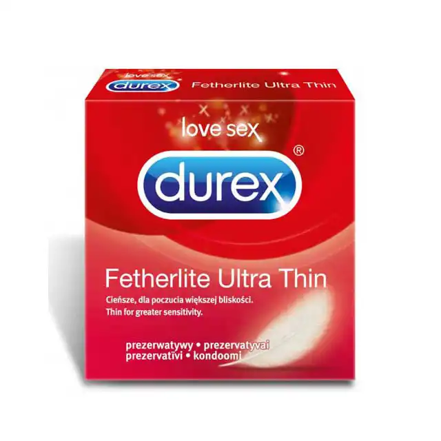 Durex - Fetherlite Ultra Thin - Ultracienkie Prezerwatywy. 1 sztuka.