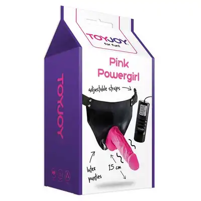 ToyJoy - Pink Powergirl - Strap-on  z lateksowymi majtkami, dla Pań. Mega Sale!