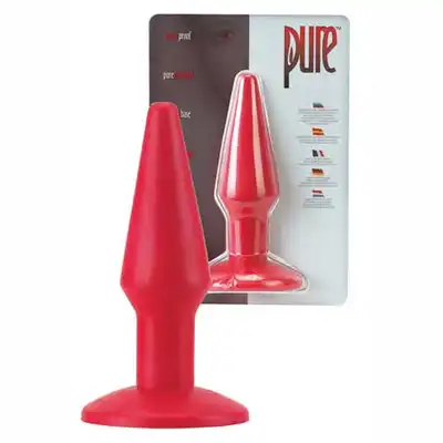 Pure - Czerwona wtyczka analna - Rozmiar M. 100% Silikon. Bestseller! Mega sale!