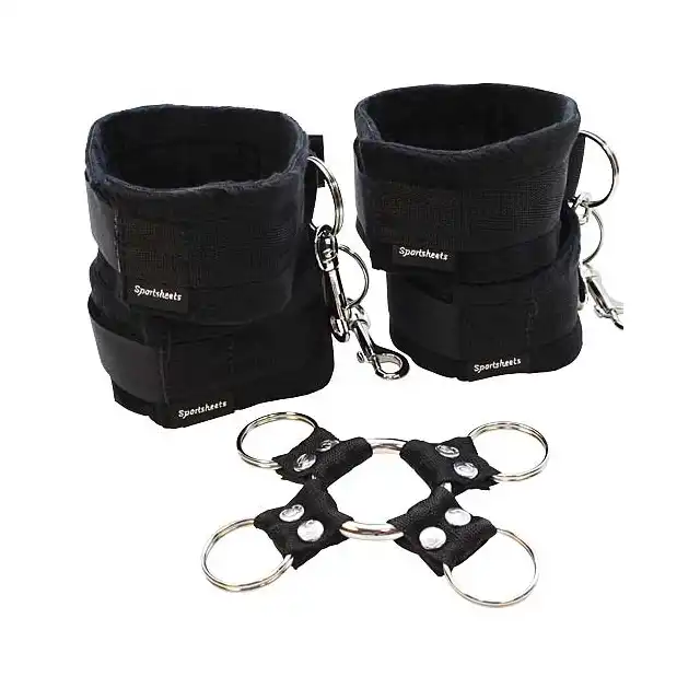 Sportsheets  - 5 - Piece Hog Tie &amp; Cuff Set - Kajdanki na ręce i nogi z  łączeniem.