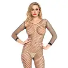 Leg Avenue -Bodystocking 8380 O/S. Niezwykle seksowny i modny bodystocking z długim rękawem oraz siateczką o większych oczkach 