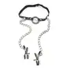 Fetish Fantasy Series - O-Ring Gag Nipple Clamps. Knebel z klamerkami na sutki