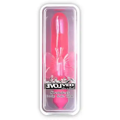 Evolved - Slenders Flutter Pink. Różowy wibrator do stymulacji punktu G oraz łechtaczki za pomocą skrzydełek motyla