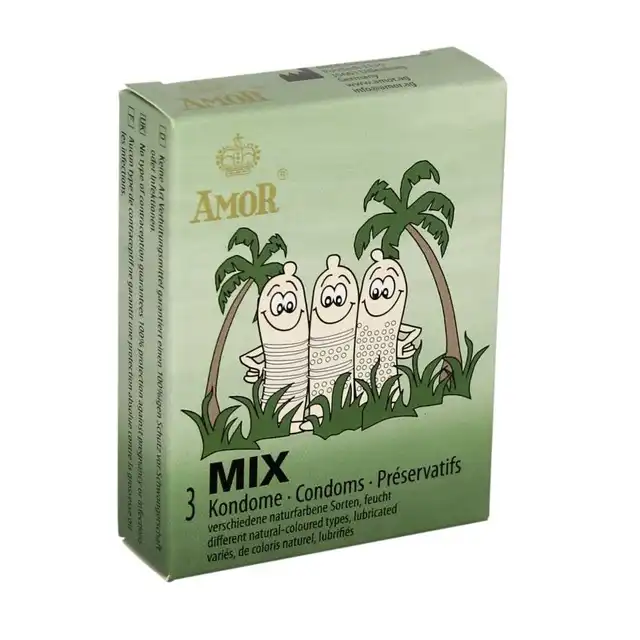 Amor - Mix. Zestaw różnych prezerwatyw.
