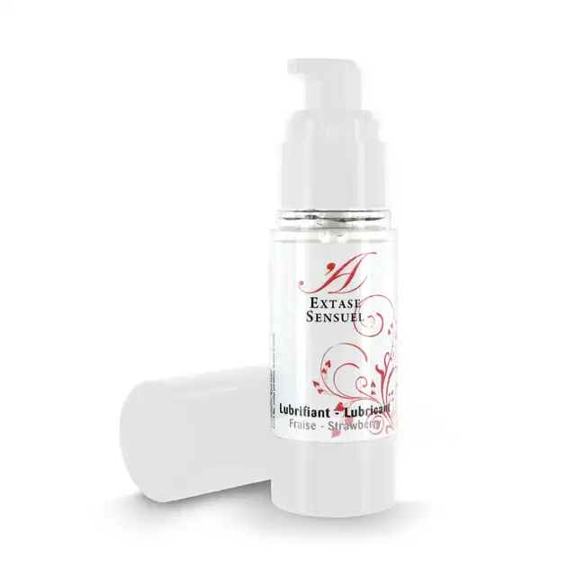 Extase Sensuel - Lubricant Strawberry 30 ml. Cudownie truskawkowy smakowy żel poślizgowy na bazie wody. Mega sale!