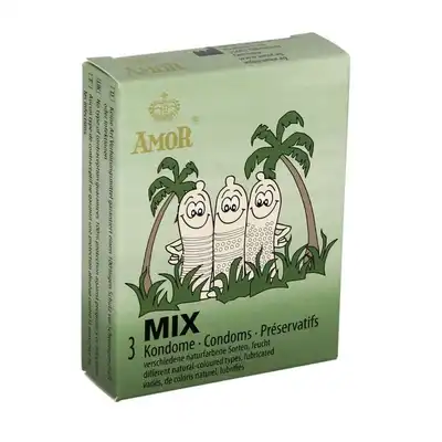 Amor - Mix. Zestaw różnych prezerwatyw.