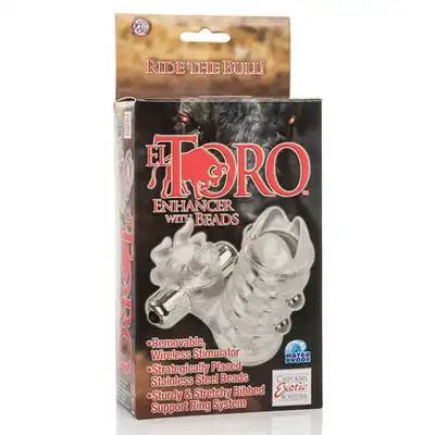 Calexotics - El Toro. Stymulująco wibrująca nakładka na penisa z kuleczkami