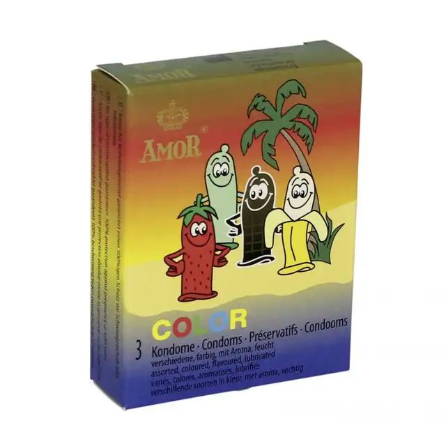 Amor - Color. Zestaw kolorowych i smakowych prezerwatyw.
