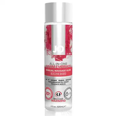 System Jo - All-In-One Massage Warming 120 ml. Rozgrzewający silikonowy żel do masażu i lubrykant. Mega poślizg 