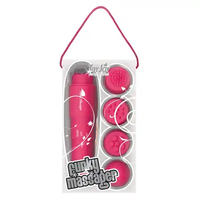 Funky Massager Pink. Masażer łechtaczki z 5 końcówkami. 