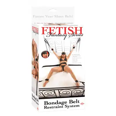 Fetish Fantasy - Belt Restraint System. Unikalny zestaw pasów i kajdanek do wiązania w łóżku 