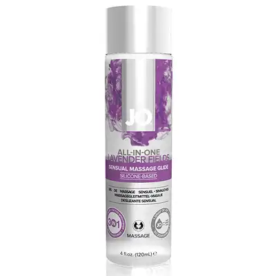 System Jo - All-In-One Sensual Massage Lavender 120 ml. Silikonowy żel poślizgowy i do masażu z olejkiem lawendowym. 