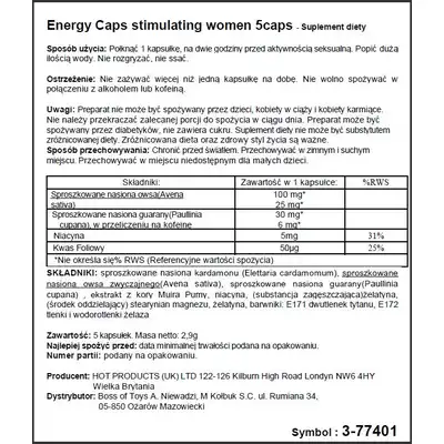 Energy Caps- suplement diety dla kobiet poprawiający ochotę na seks 