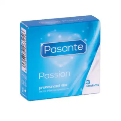  Pasante - Passion Ribbed 3 szt. Świetnie stymulujące prążkowane prezerwatywy