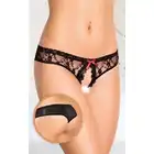 Softline - Panties 2418. Czarne majtki z dziurką i diamencikiem. M/L