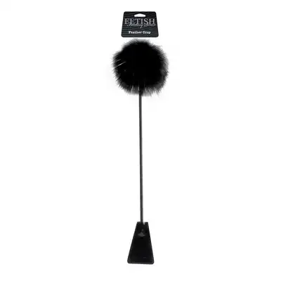 Fetish Fantasy - Feather Crop. Dwustronne piórko z packą. W kolorze czarnym