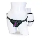 Sportsheets STRAP-ON AND SILICONE DILDO KIT. Strap-on z, fioletowym, prowokującym, dildem. Wypróbuj pasy z odczepianym dildem, idealne dla początkujących