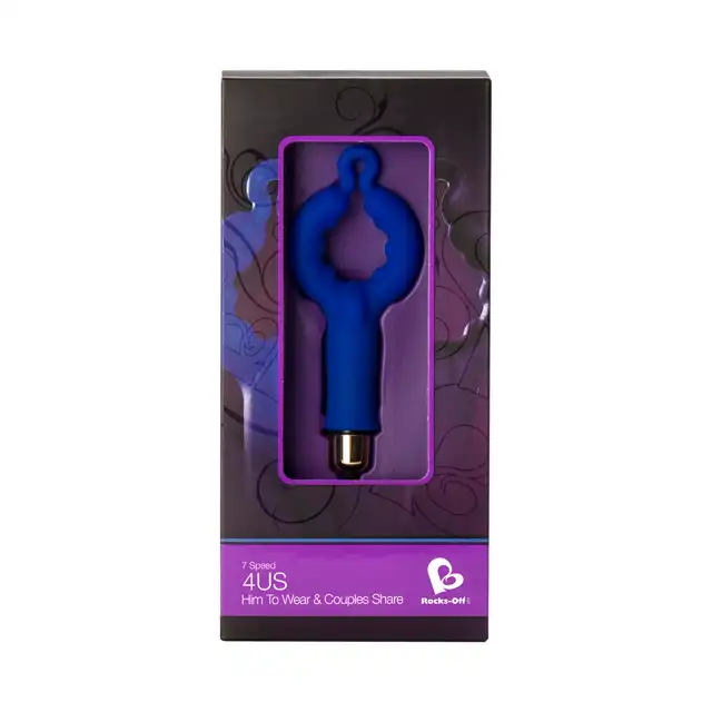 RocksOff - 4US 7-Speed Blue Ring. Ring na penisa ze stymulacją łechtaczki 