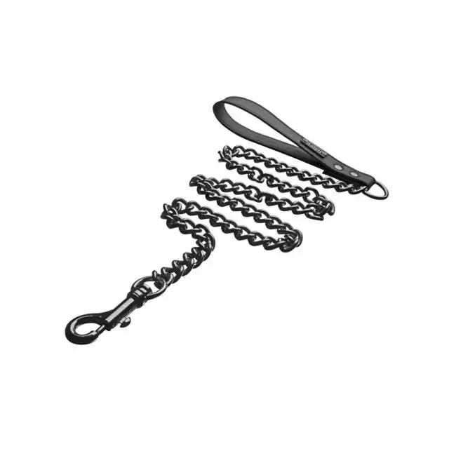 Tom Of Finland - Neoprene Gun Metal Leash. Ultra wytrzymała i mocna metalowa smycz. 