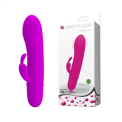 Pretty Love - Caesar. Mini silikonowy wibrator ze stymulatorem łechtaczki