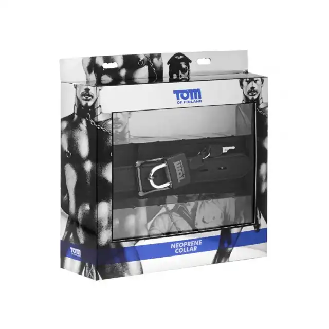 Tom Of Finland - Neoprene Locking Collar. Solidny neoprenowy zniewalający kołnierz. 