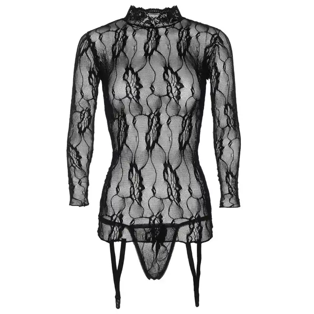 Leg Avenue - Lace Garter Top And G-String. Delikatny koronkowy gorset ze stringami! Kobiecy i seksowny komplet.  