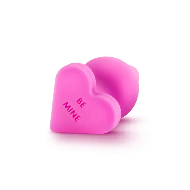 Blush - Candy Heart Be Mine S/M Pink - różowy korek analny z napisem. Kształt serca na końcówce