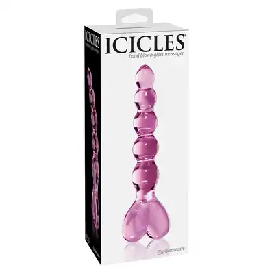 Icicles - No 43. Przepiękne szklane dildo z hartowanego szkła. G-Spot + P-Spot. kształt.
