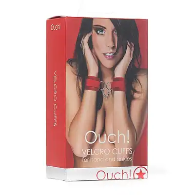 Ouch! - Velcro Hand and Ankle Cuffs. Miękkie kajdanki z delikatnym futerkiem. 