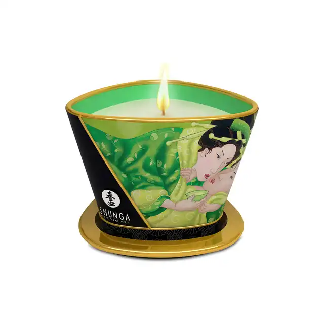 Shunga- Świeczka do masażu o zapachu zielonej herbaty 170 ml 