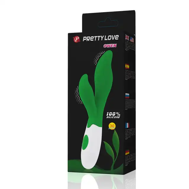 Pretty Love - Owen. Silikonowy wibrator ze stymulatorem łechtaczki. 30 funkcji!
