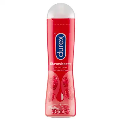 Durex - Lubrykant truskawkowy. 50ml. Do seksu waginalnego, oralnego i analnego. Besteller!