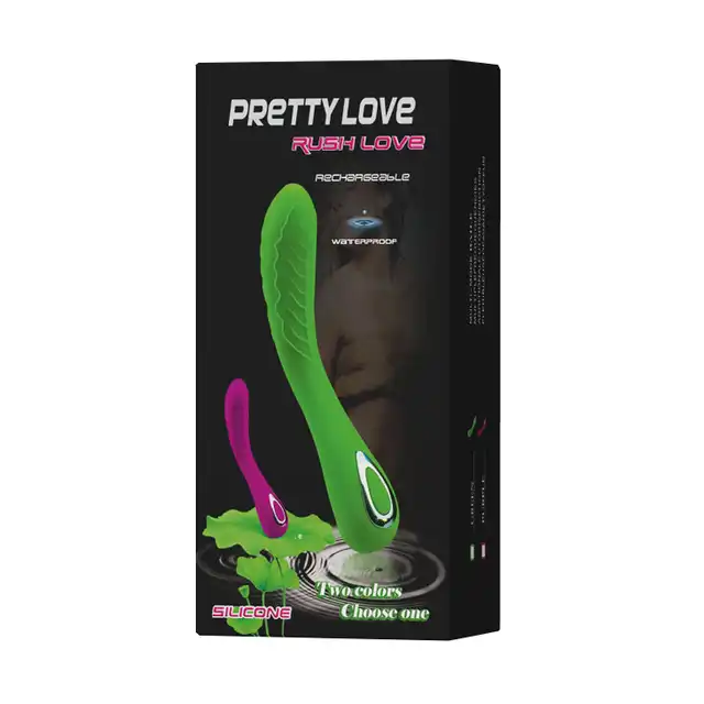 Pretty Love - Rush Love Green USB. Zielony silikonowy wibrator z 10 funkcjami wibracji!