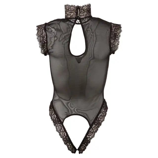 Abierta Fina - Body Chains S. Niebywale seksowne body z połyskującymi łańcuszkami na kobiecych punktach specjalnych. Dodatki koronki i prześwitujący materiał to kunszt kobiecości