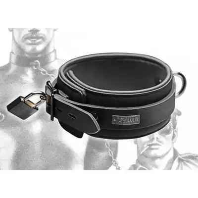Tom Of Finland - Neoprene Locking Collar. Solidny neoprenowy zniewalający kołnierz. 
