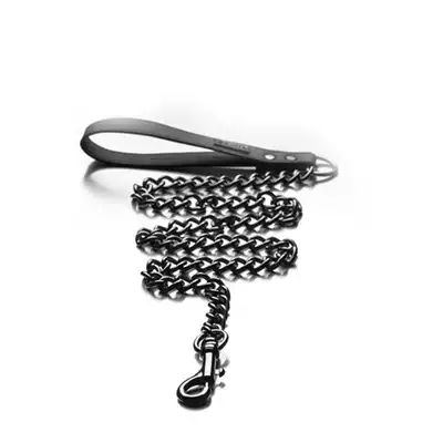 Tom Of Finland - Neoprene Gun Metal Leash. Ultra wytrzymała i mocna metalowa smycz. 